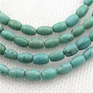 green Magnesite Turquoise rice beads, approx 4-6mm
