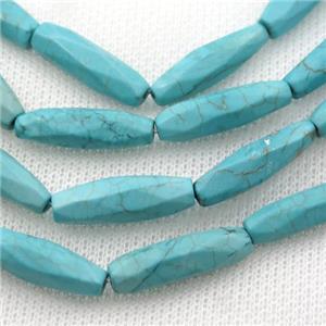 Magnesite Turquoise beads, faceted rice, approx 6-22mm
