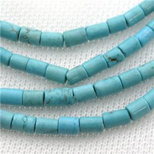 Magnesite Turquoise tube beads, 4-6mm