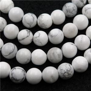 white Howlite Turquoise Beads, round, approx 10mm dia