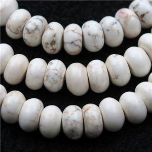 white Magnesite Turquoise rondelle beads, approx 8mm