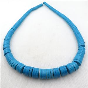 Magnesite Turquoise graduated heishi beads, approx 6-18mm
