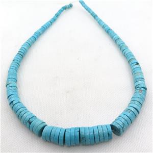 Magnesite Turquoise graduated beads, heishi, approx 5-13mm