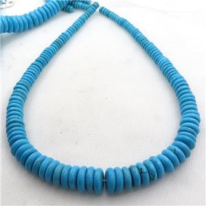 Magnesite Turquoise graduated beads, heishi, approx 6-16mm
