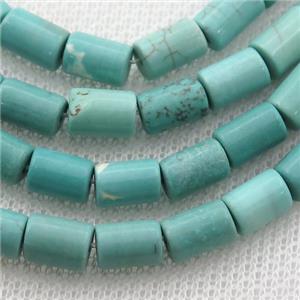 green Magnesite Turquoise beads, tube, approx 5x8mm