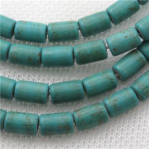 green Magnesite Turquoise tube beads, approx 5x8mm