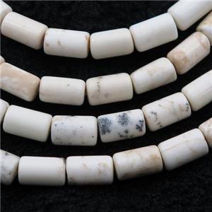 white Magnesite Turquoise tube beads, approx 5x8mm