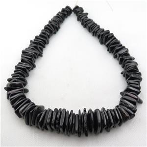 black Magnesite Turquoise graduated beads, freeform, approx 10-25mm