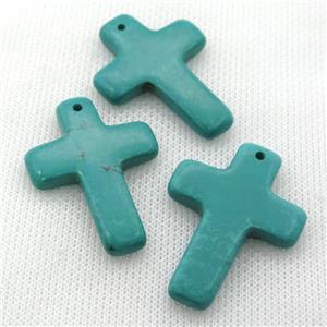 Sinkiang Turquoise Cross Pendant, green, approx 28-40mm