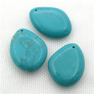 Sinkiang Turquoise pendant, teal, approx 25-34mm