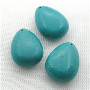 teal Sinkiang Turquoise teardrop pendant, approx 22-30mm