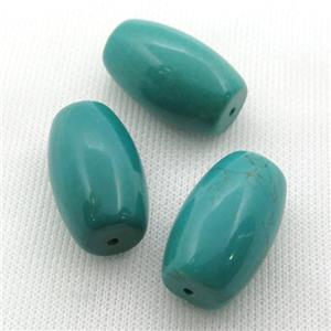 teal Sinkiang Turquoise barrel beads, approx 18-30mm