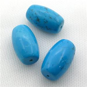 blue Sinkiang Turquoise barrel beads, approx 18-30mm