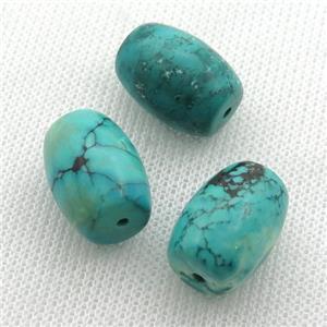 Sinkiang Turquoise barrel beads, approx 13-18mm