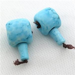 blue Sinkiang Turquoise guru beads, approx 9-14mm, 18mm