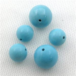 blue Sinkiang Turquoise round Beads, approx 10mm dia
