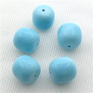 blue Sinkiang Turquoise barrel beads, approx 14mm dia