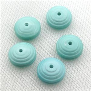 green Sinkiang Turquoise rondelle beads, approx 14mm dia