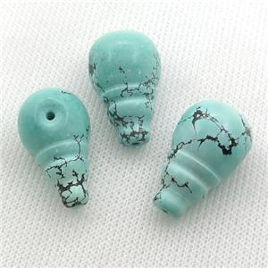 green Sinkiang Turquoise guru beads, 3holes, approx 15-26mm