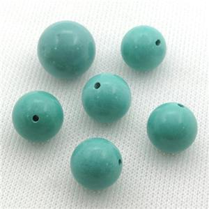 green Sinkiang Turquoise round Beads, approx 8mm dia