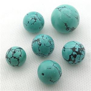 green Sinkiang Turquoise Beads, round, approx 18mm dia