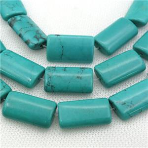 teal Sinkiang Turquoise Beads, flat tube, approx 15-25mm