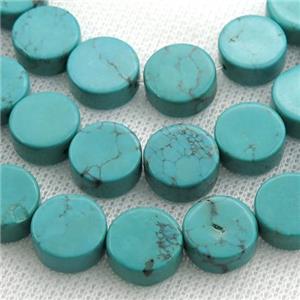 Sinkiang Turquoise circle beads, teal, approx 12mm dia