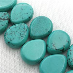 Sinkiang Turquoise teardrop beads, topdrilled, approx 20-25mm