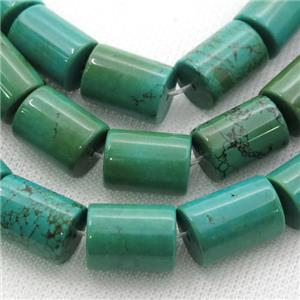 green Sinkiang Turquoise column beads, approx 12-16mm