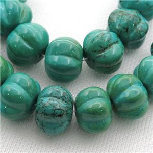 green Sinkiang Turquoise Beads, lantern, approx 13-17mm