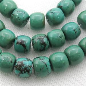 Sinkiang Turquoise barrel beads, approx 6-8mm