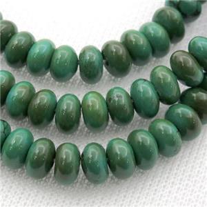 green Sinkiang Turquoise rondelle beads, approx 6x10mm