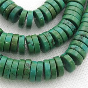 green Sinkiang Turquoise heishi beads, approx 4mm