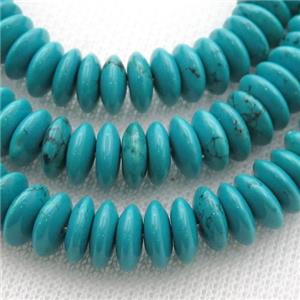 blue Sinkiang Turquoise rondelle beads, approx 5x10mm