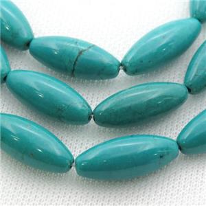 teal Sinkiang Turquoise rice beads, approx 13-35mm