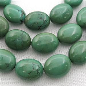 green Sinkiang Turquoise oval beads, approx 17-22mm
