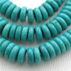 teal Sinkiang Turquoise heishi beds, approx 3x10mm