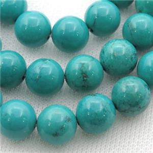 teal Sinkiang Turquoise round beads, approx 18mm dia