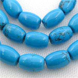 blue Sinkiang Turquoise barrel beads, approx 8x12mm