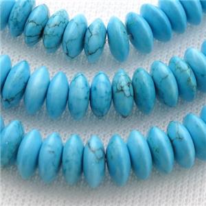 blue Sinkiang Turquoise beads, rondelle, approx 12mm