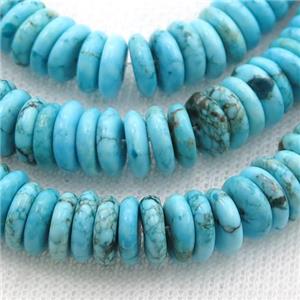 blue Sinkiang Turquoise heishi beads, approx 3x8mm
