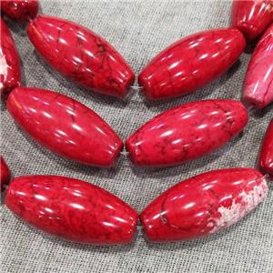 red Magnesite Turquoise barrel beads, approx 15-25mm