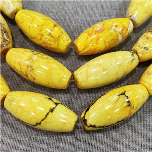 yellow Magnesite Turquoise barrel beads, approx 20-40mm