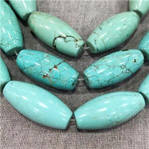 blue Magnesite Turquoise barrel beads, teal, approx 20-40mm