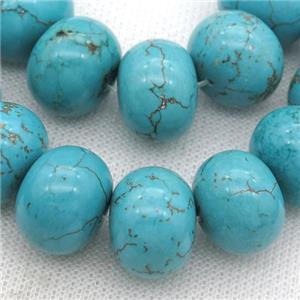 teal Assembled Turquoise Rondelle Beads, approx 13-18mm