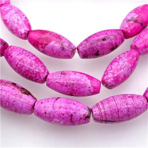 pink Magnesite Turquoise barrel beads, approx 20-40mm
