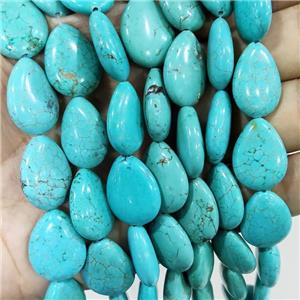 Magnesite Turquoise Green Teardrop Beads, approx 15-20mm