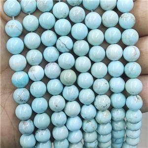Lt.blue Magnesite Turquoise Beads Smooth Round, approx 8mm dia