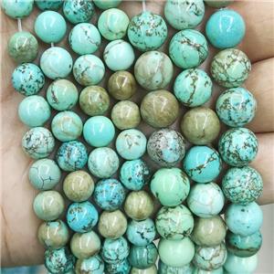 Magnesite Turquoise Beads Green Smooth Round, approx 8mm dia