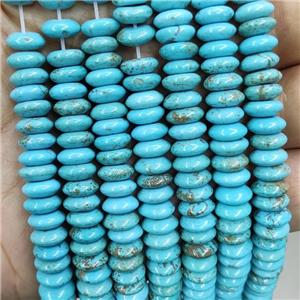 Blue Magnesite Turquoise Beads Saucer, approx 3-8mm